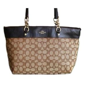 COACH Authentic Sophia Tote Signature JACQUARDLIGHTGOLD/KHAKISTYLE F36708 #920